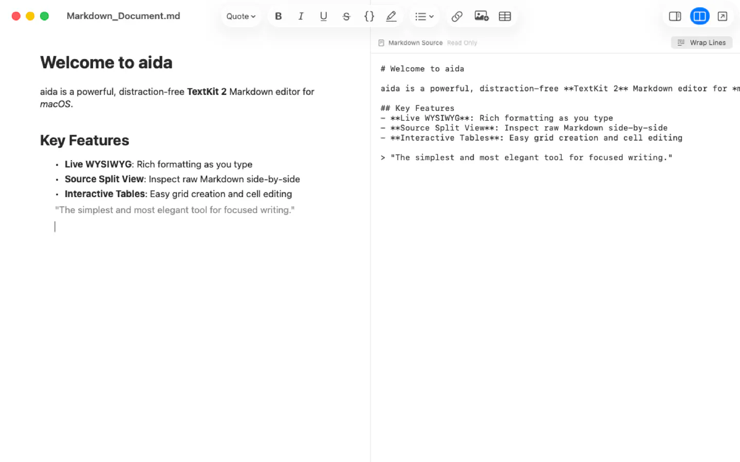 aida — Native Markdown Editor for macOS gallery image