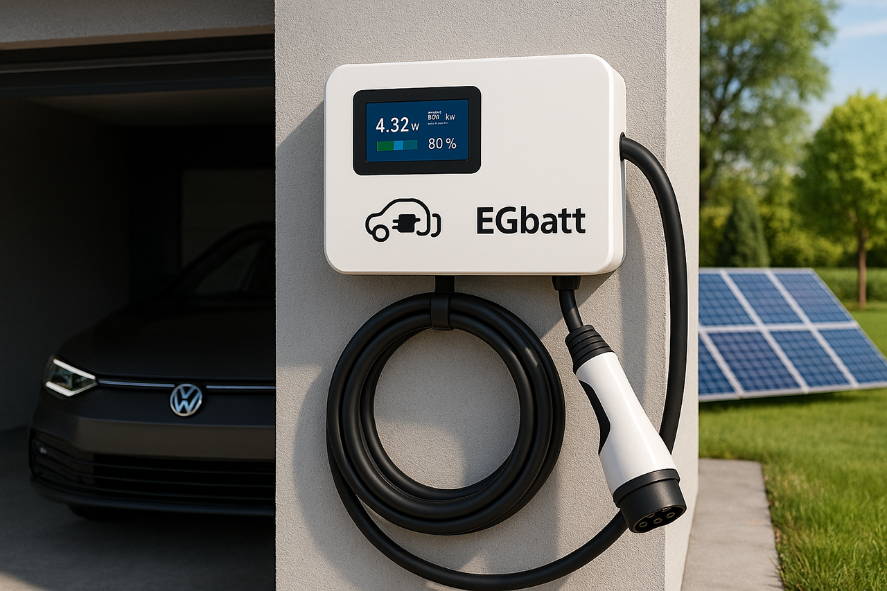 EGbatt Solar DC EV Fast Charger - Main product screenshot demonstrating key features and user interface