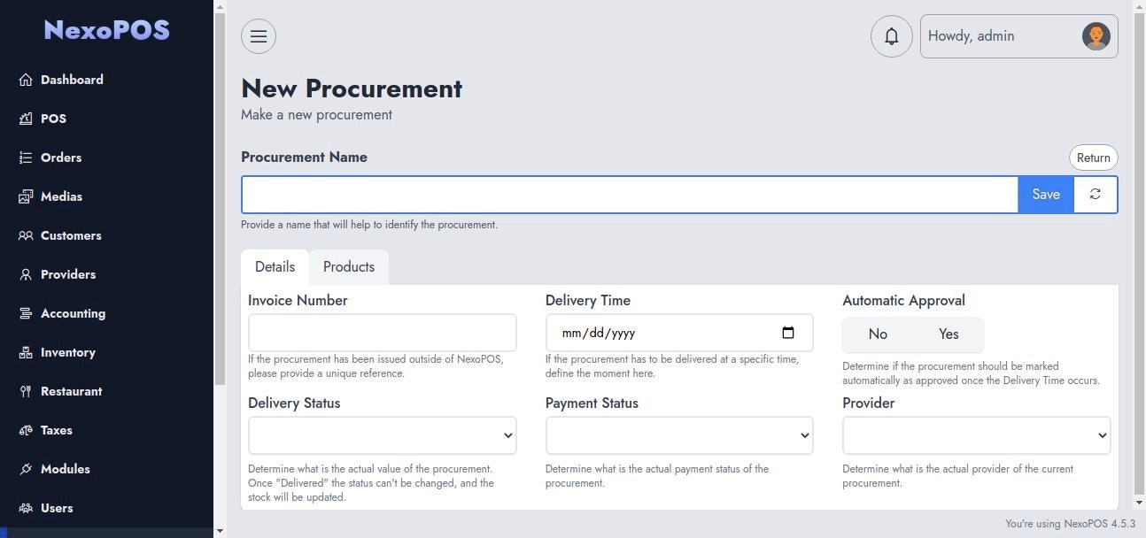 NexoPOS 4.x gallery image