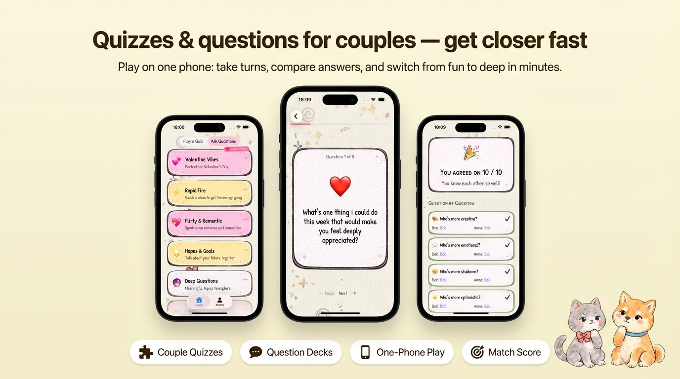 Couples Questions Games - Screenshot 2 showing product features and functionality