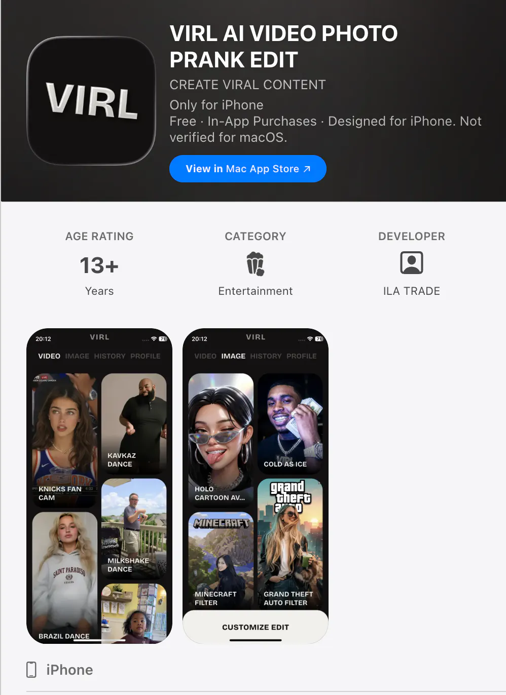 VIRL AI Photo & Video Generator gallery image