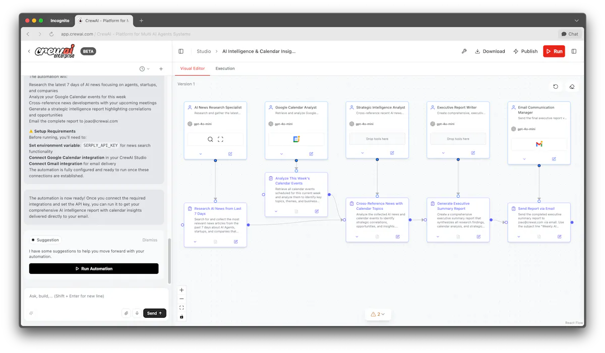 CrewAI AMP - Agent Management Platform
