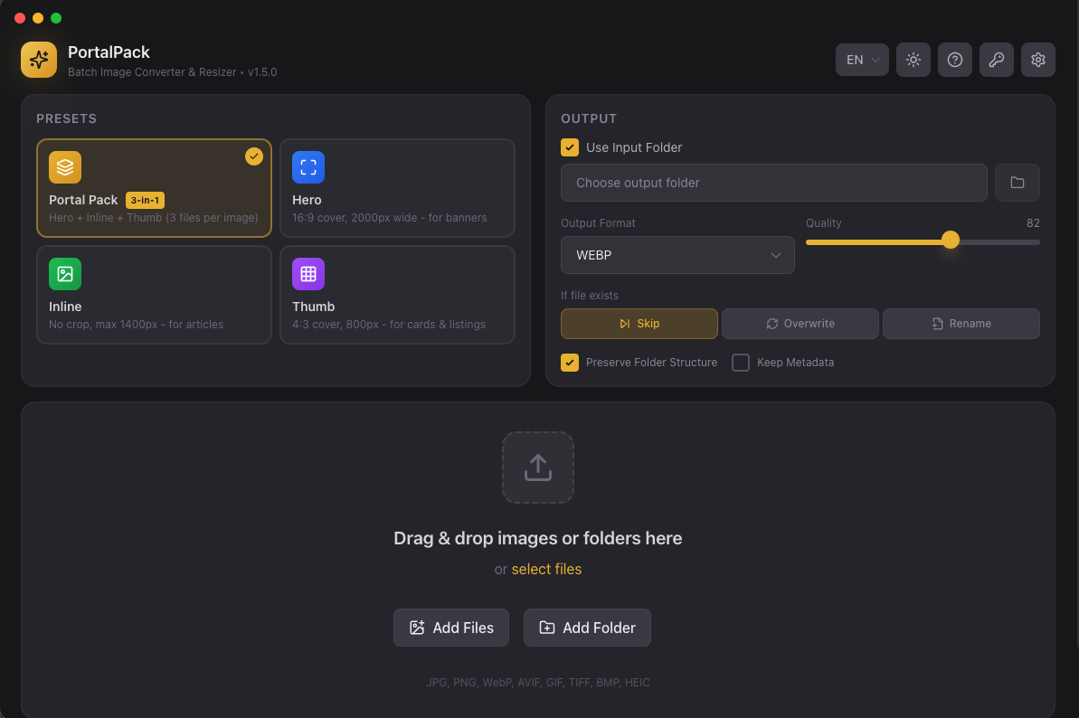 PortalPack  - Main product screenshot demonstrating key features and user interface