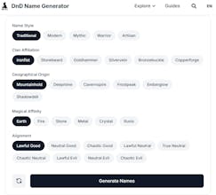 DnD Name Generator gallery image