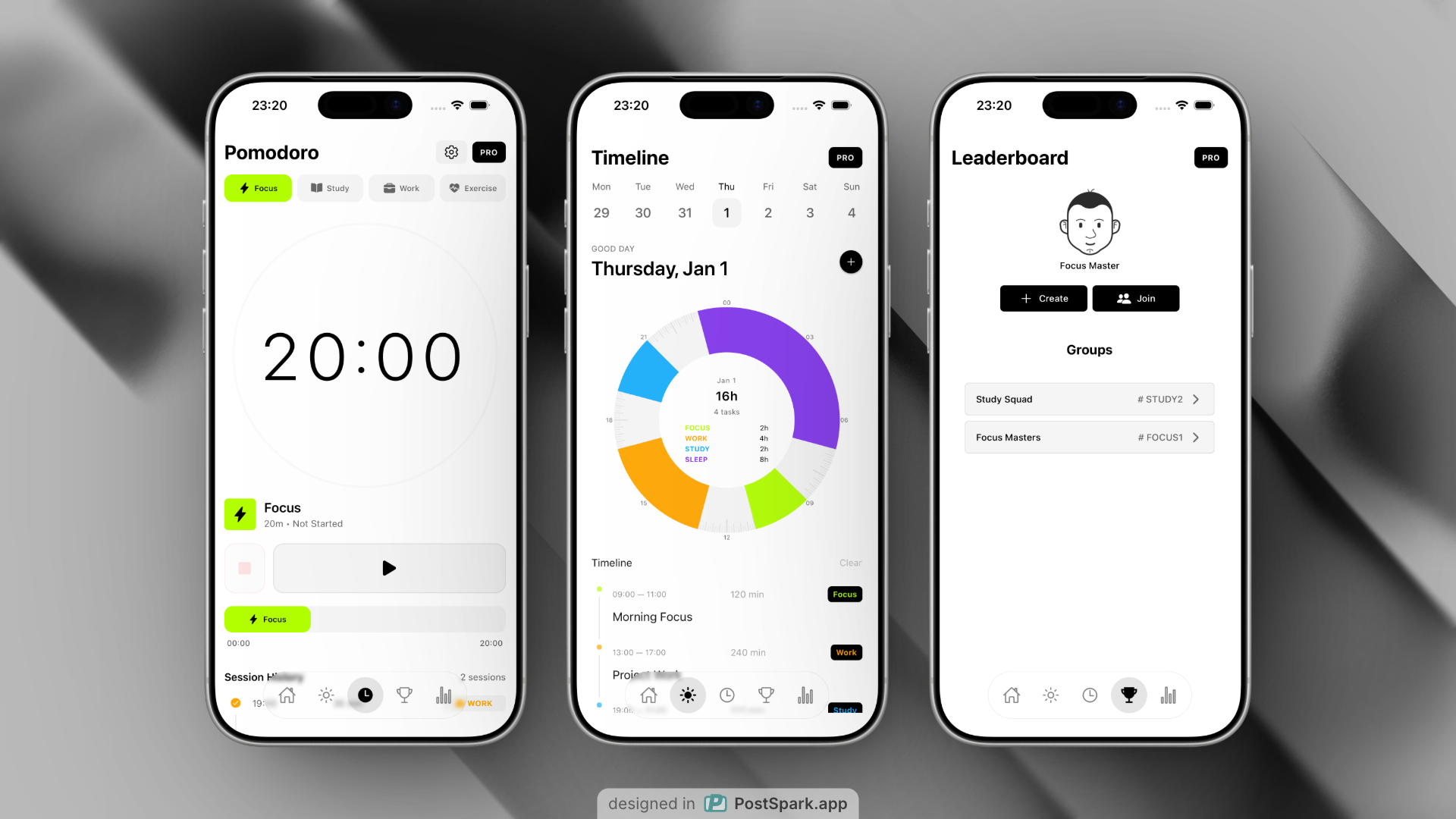 Pomodoro Timer - Task & Focus - Main product screenshot demonstrating key features and user interface