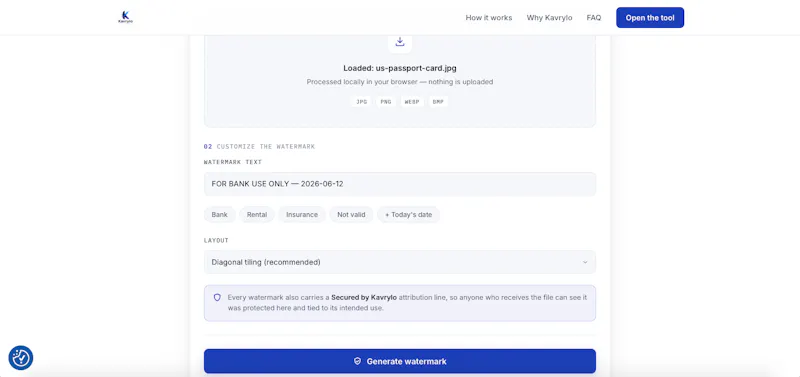Kavrylo — Watermark Before Sharing screenshot 3