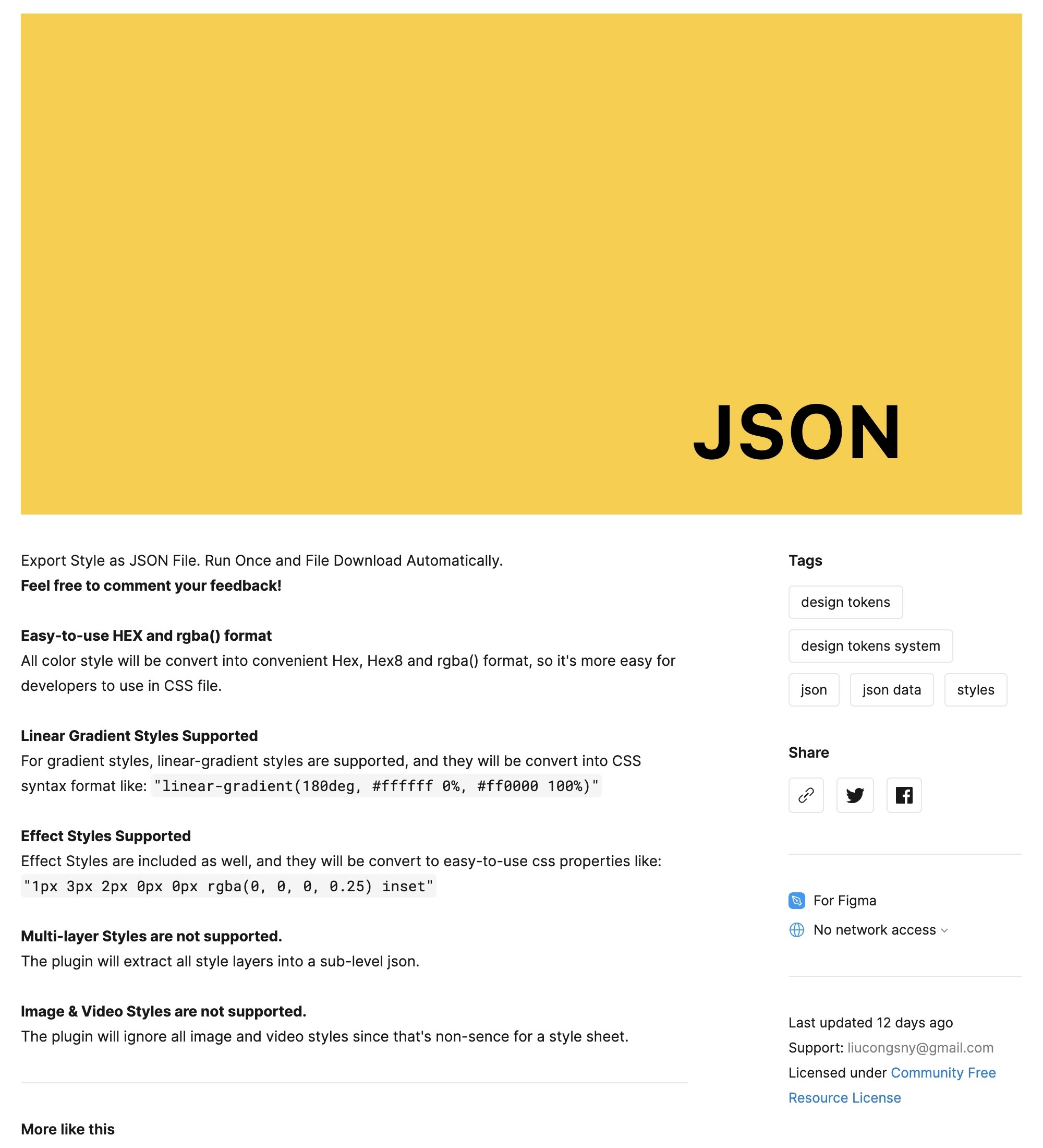 Style à JSON media 1