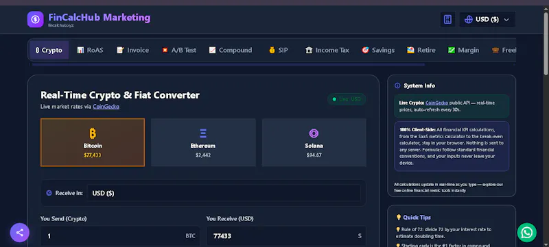 FinCalcHub Marketing screenshot 1