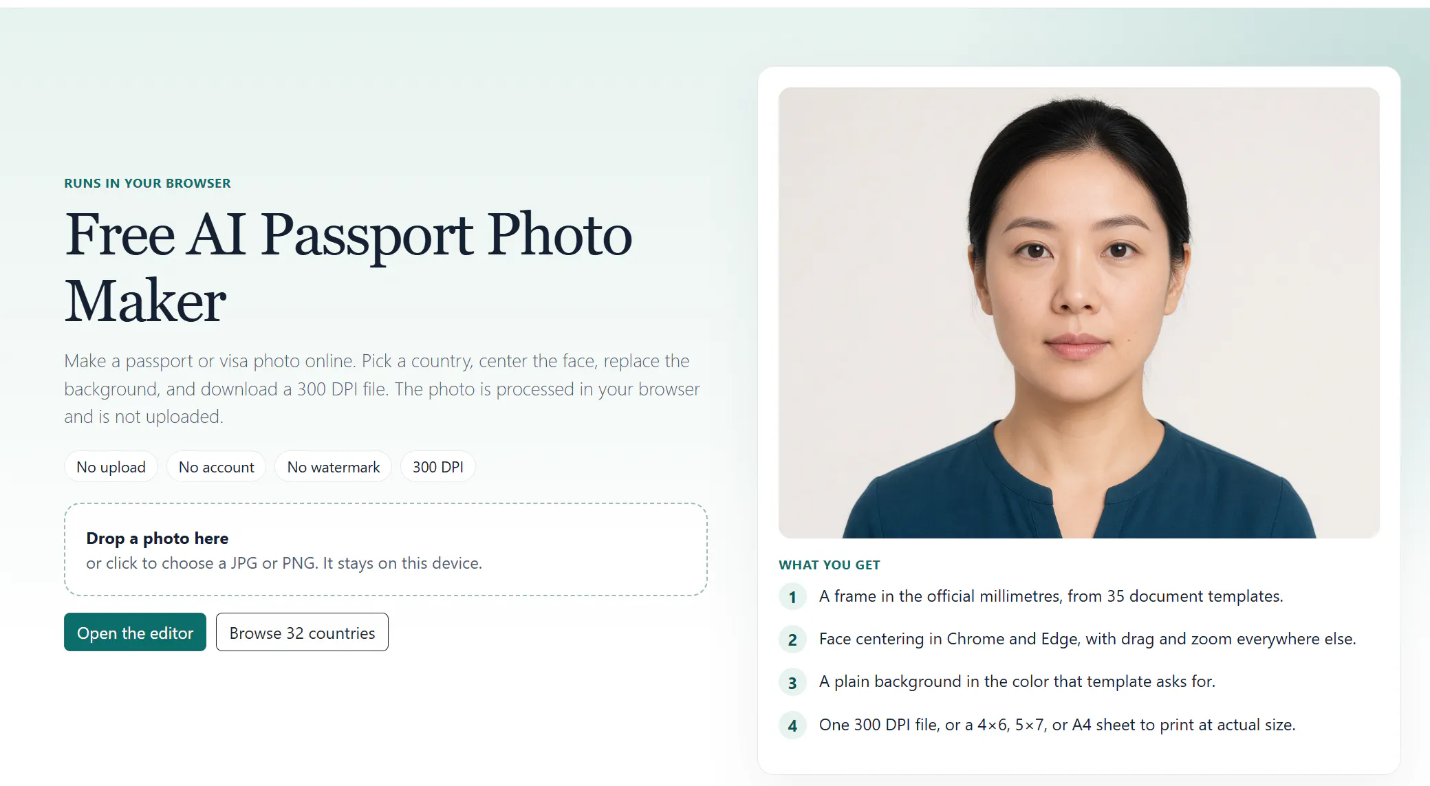 Free AI Passport Photo Maker gallery image