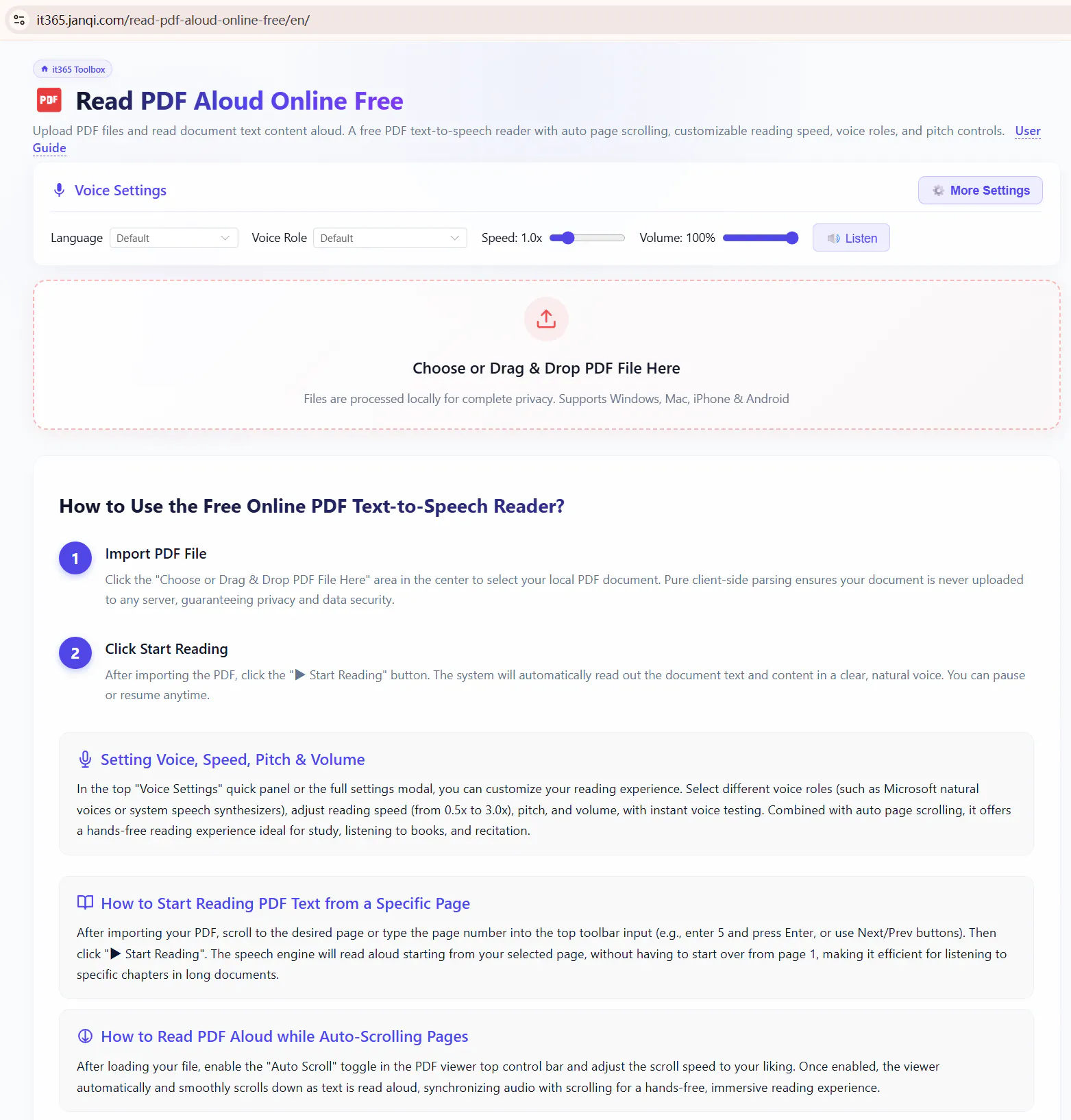 Read PDF Aloud Online Free screenshot