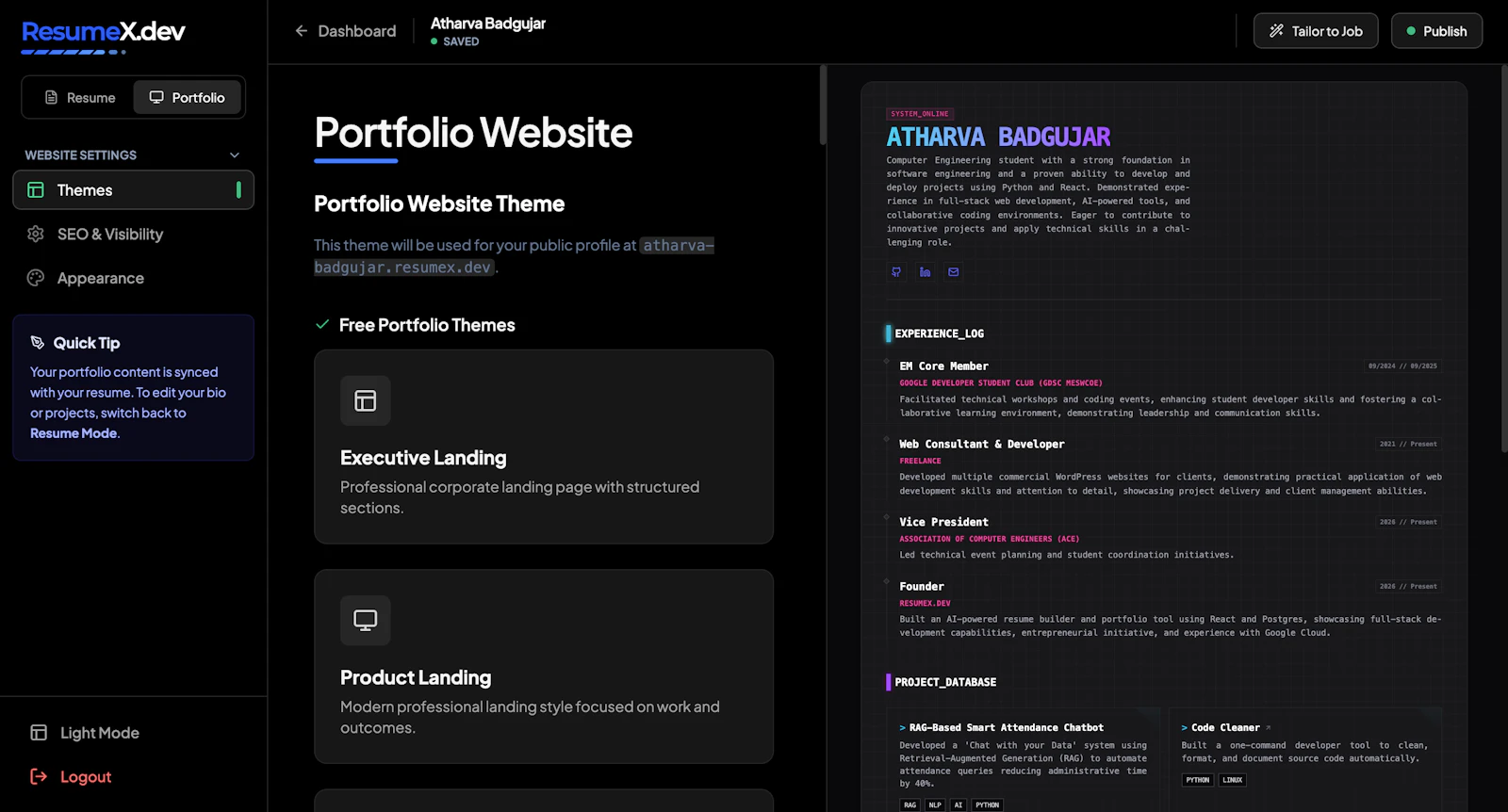 Resumex.dev screenshot 4