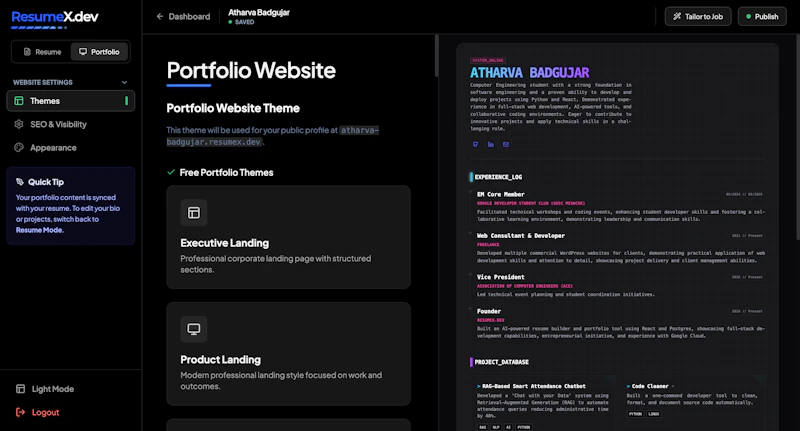 Resumex.dev screenshot 4