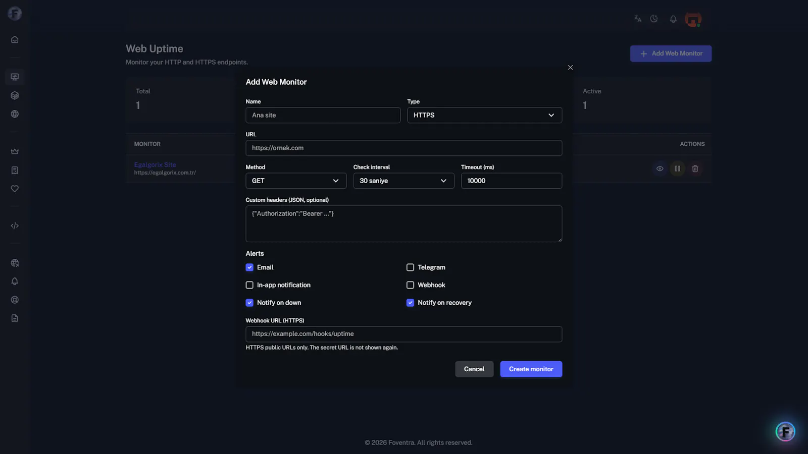 Foventra Uptime screenshot 3