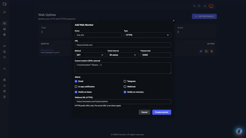 Foventra Uptime screenshot 3