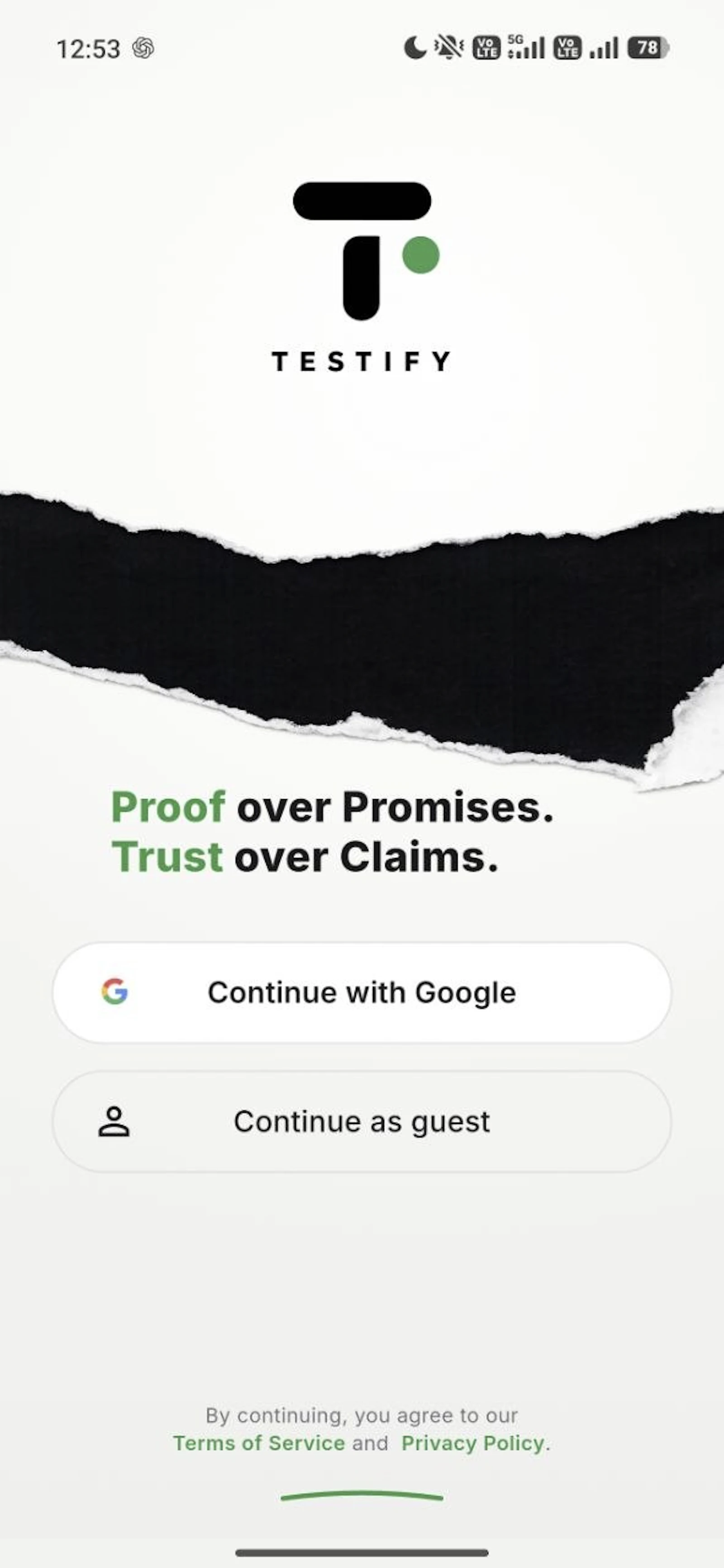 Testify screenshot 1