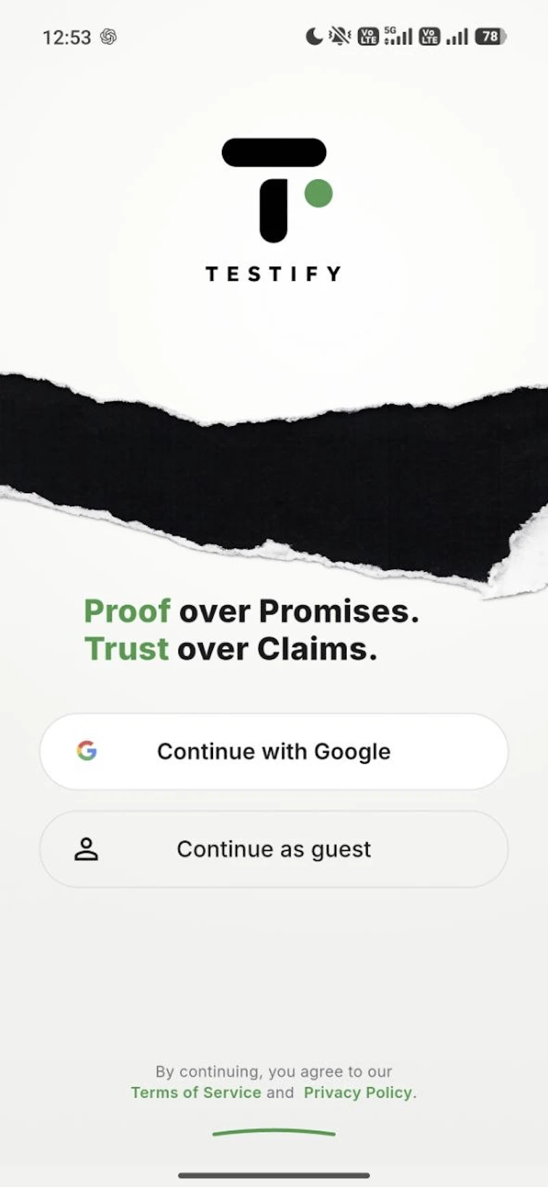 Testify screenshot 1
