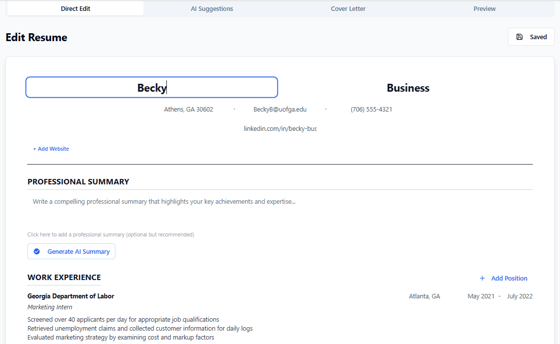ResumeChecker - การวิเคราะห์ AI เฉพาะงาน - ปรับแต่งประวัติย่อของคุณภายในไม่กี่นาที media 5