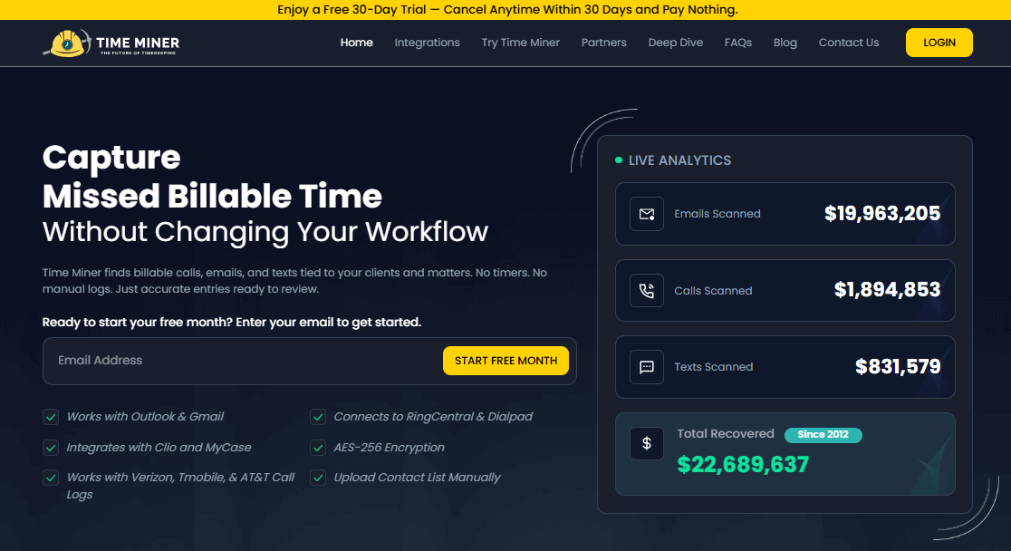 Time Miner - Main product screenshot demonstrating key features and user interface