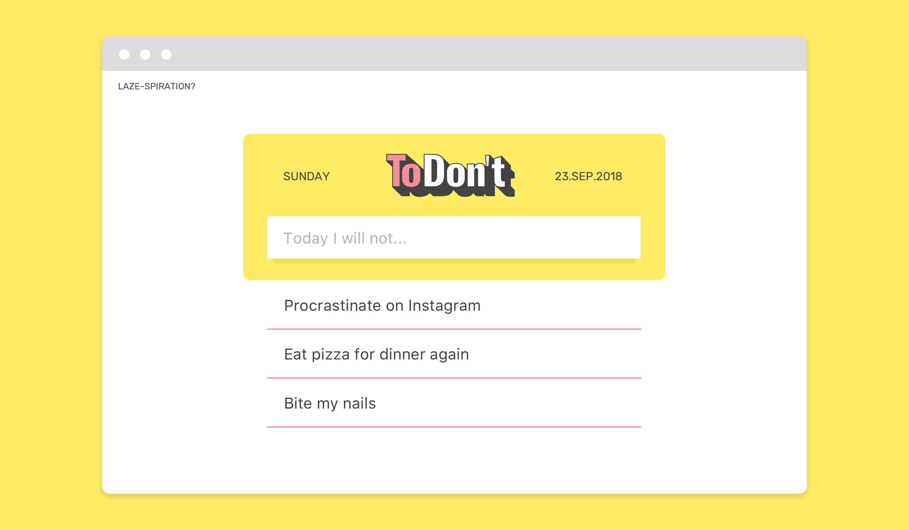 The ToDon't List Image