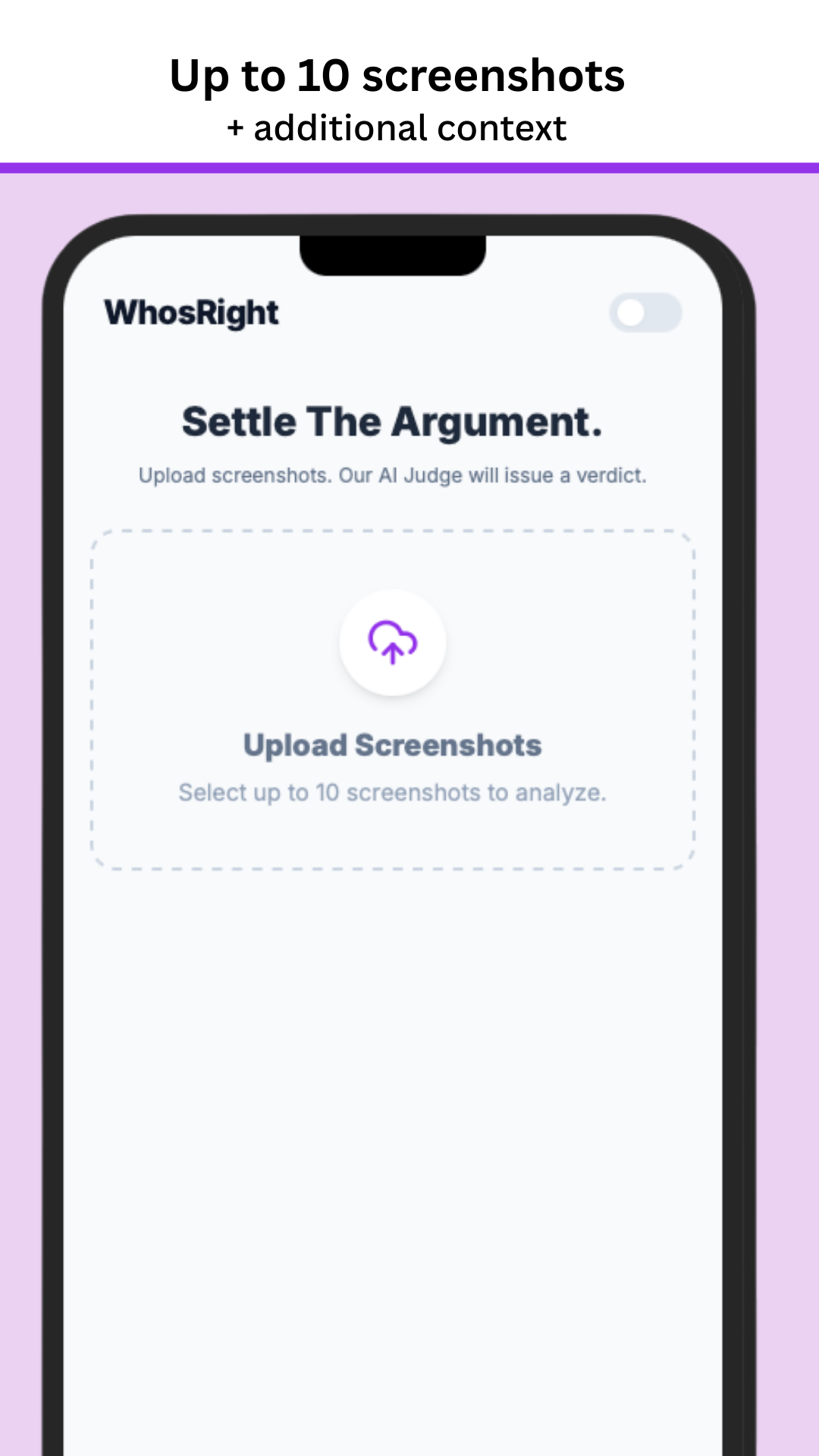 WhosRight - Screenshot 2 showing product features and functionality