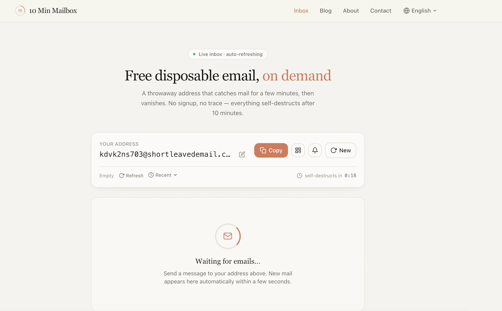 10 Min Mailbox screenshot 1