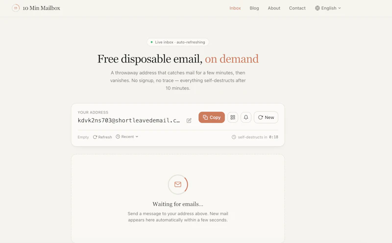 10 Min Mailbox screenshot 1