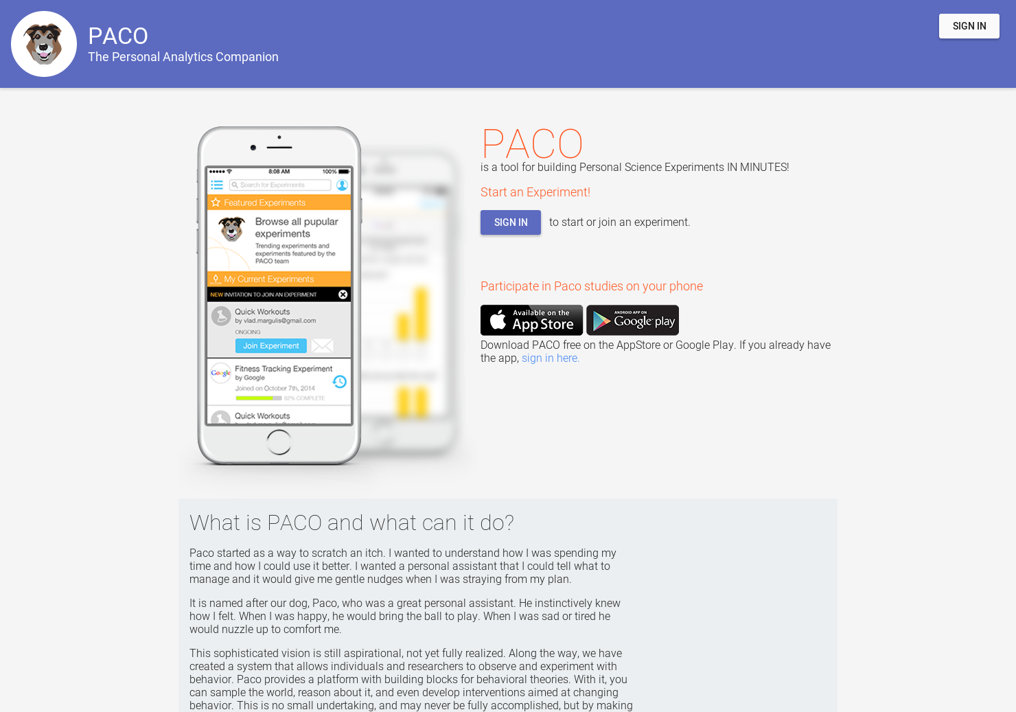 The Personal Analytics Companion (PACO) gallery image