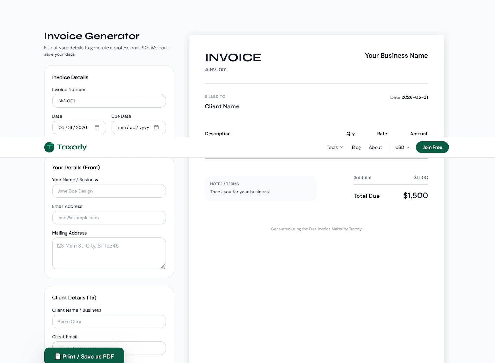Taxorly screenshot 2