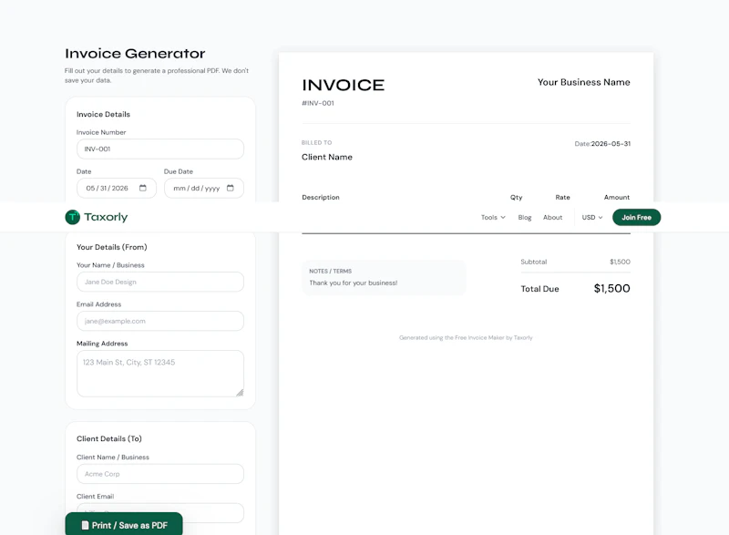 Taxorly screenshot 2