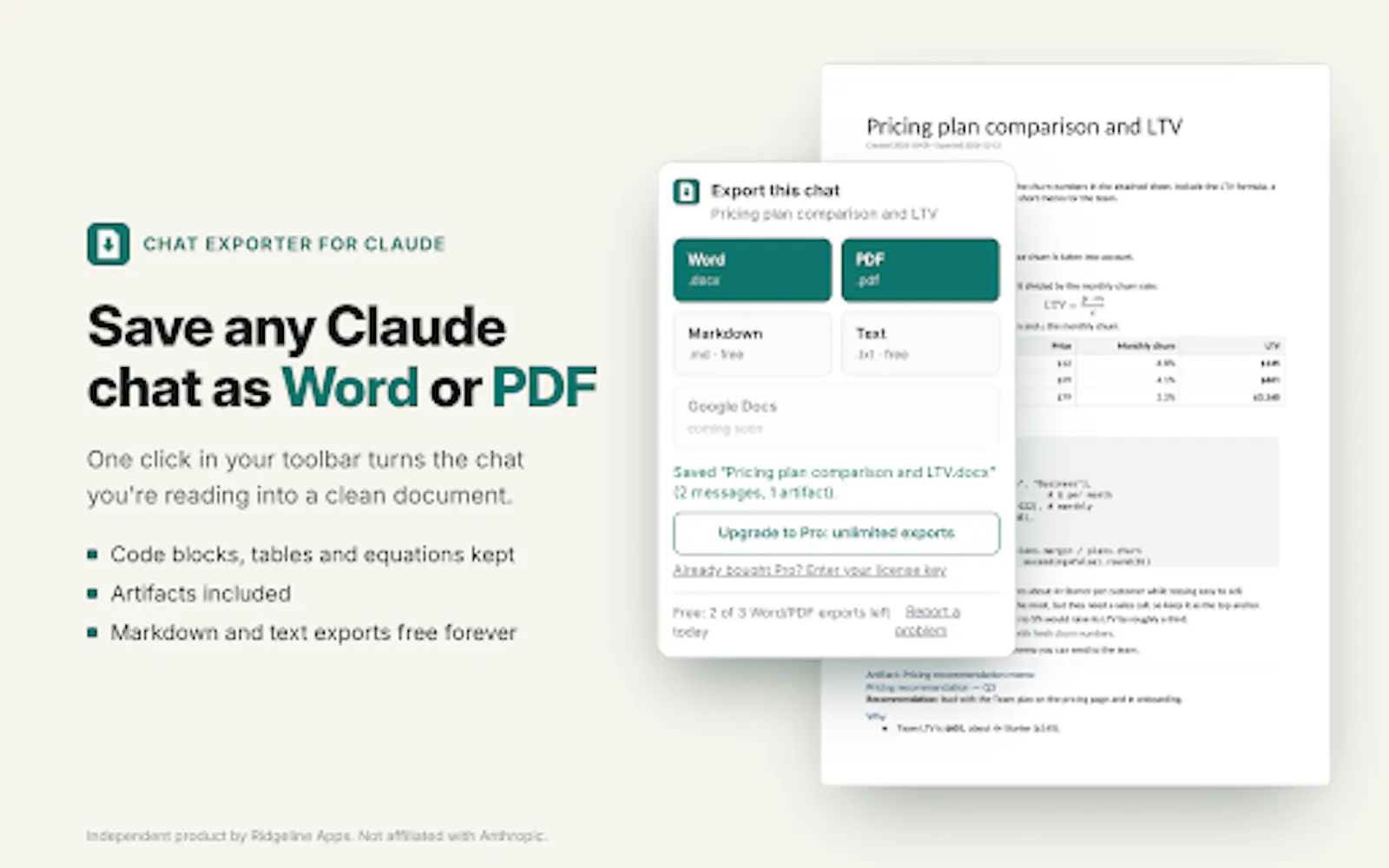 Chat Exporter for Claude screenshot 1