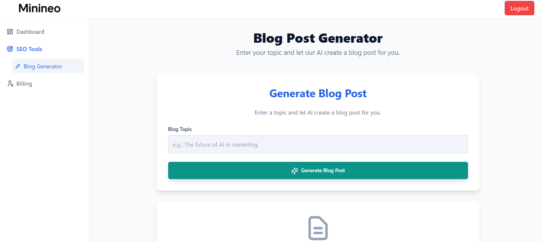 Minineo - Screenshot 2 showing product features and functionality