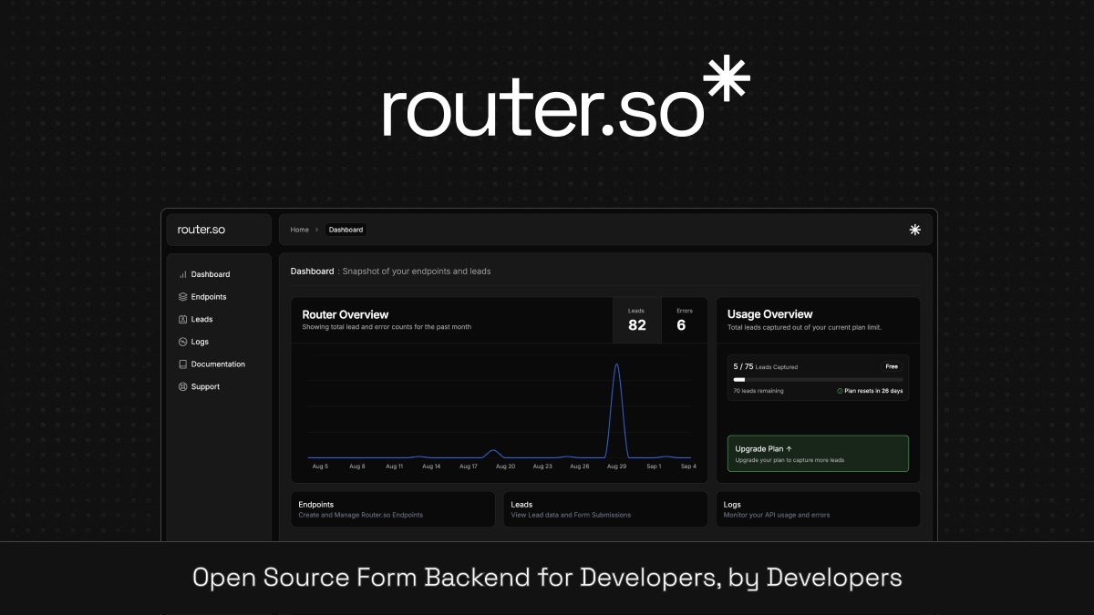 startuptile Router.so -Headless form handling and lead routing for developers