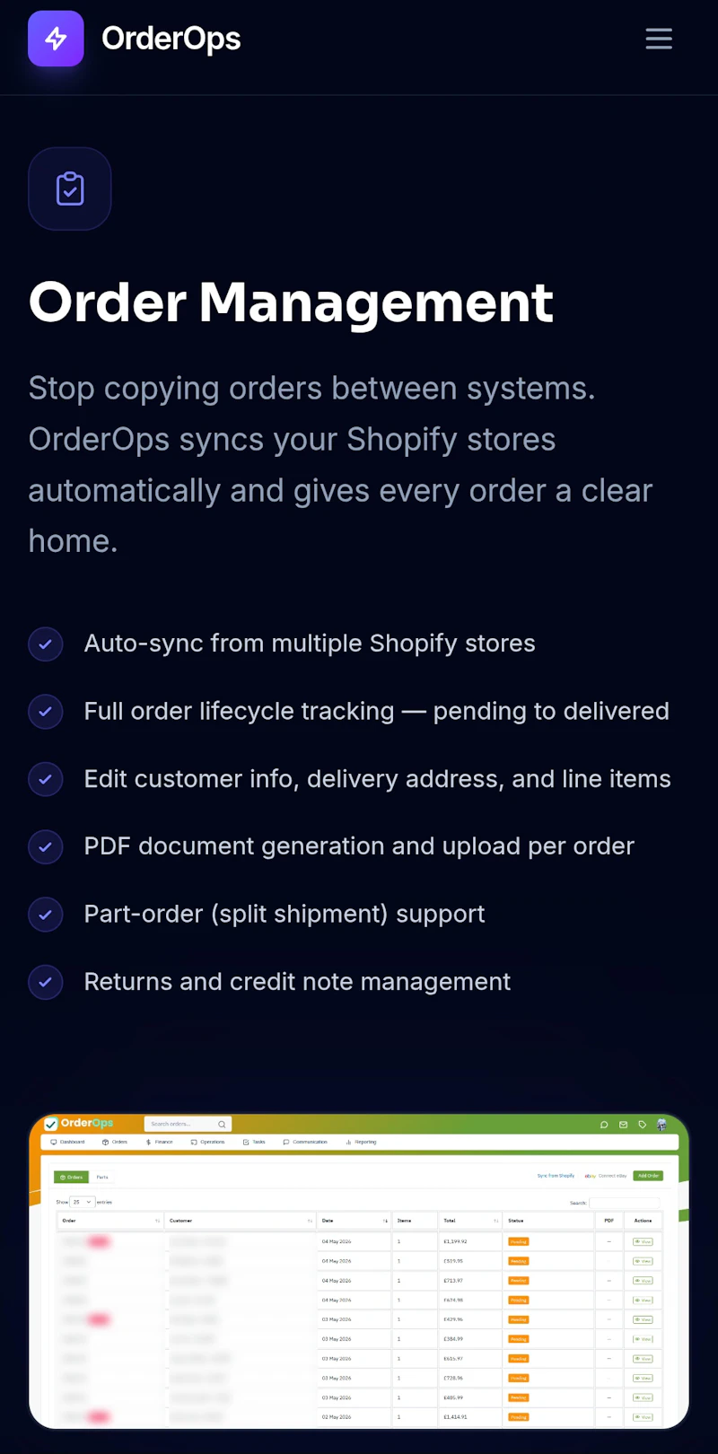 OrderOps — The Operations Platform screenshot 4