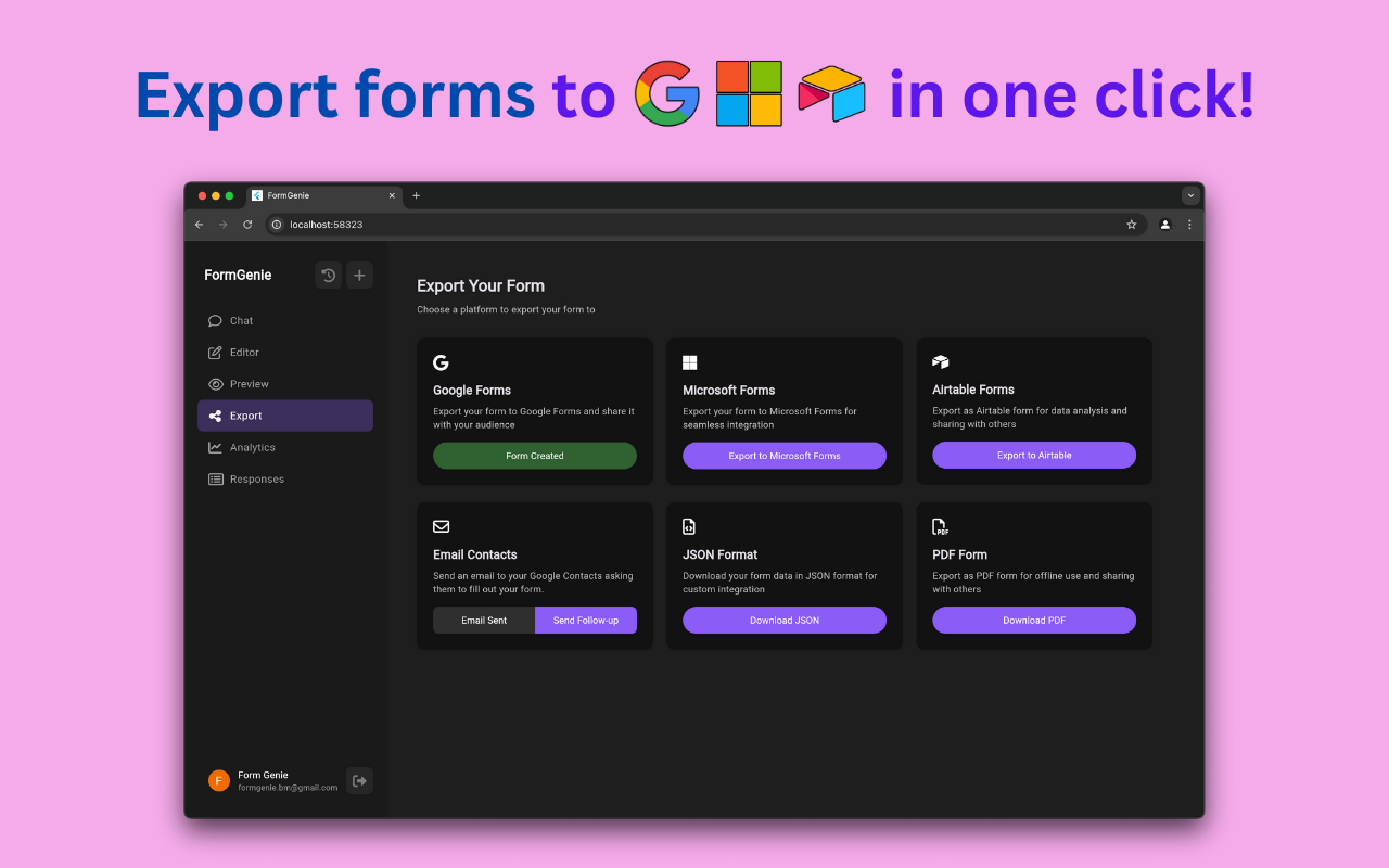 Dahi formu - Google / Airtable formları oluşturacak, sonuçları analiz etmek için AI ajanı medya 3
