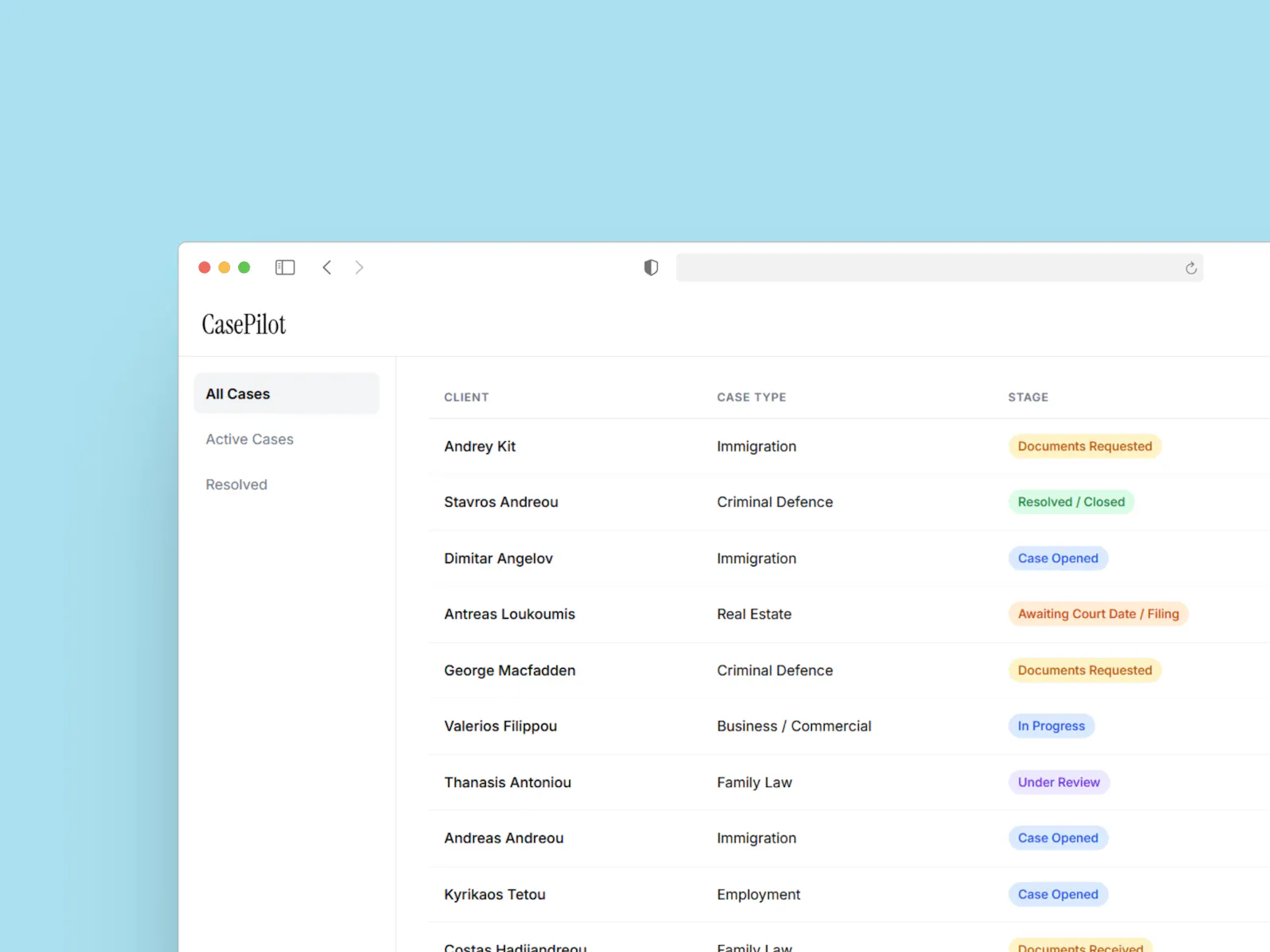 CasePilot screenshot 1