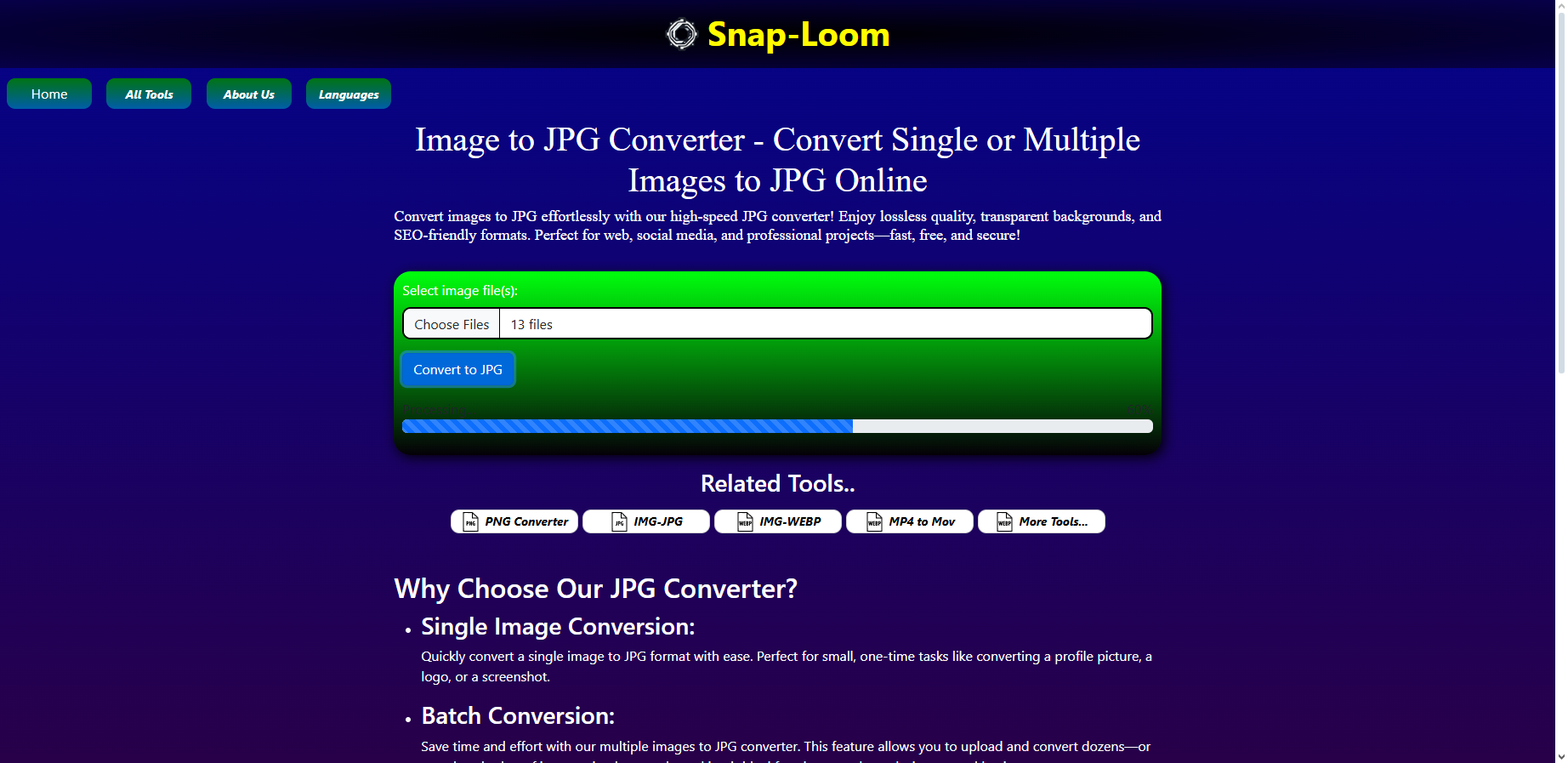 SnapLoom JPG Converter - Free JPG converter - convert in seconds with full privacy media 2