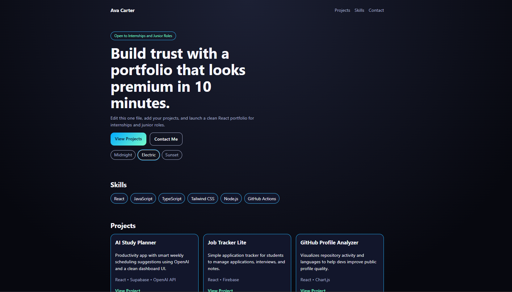 Job-Winning Developer Portfolio Template