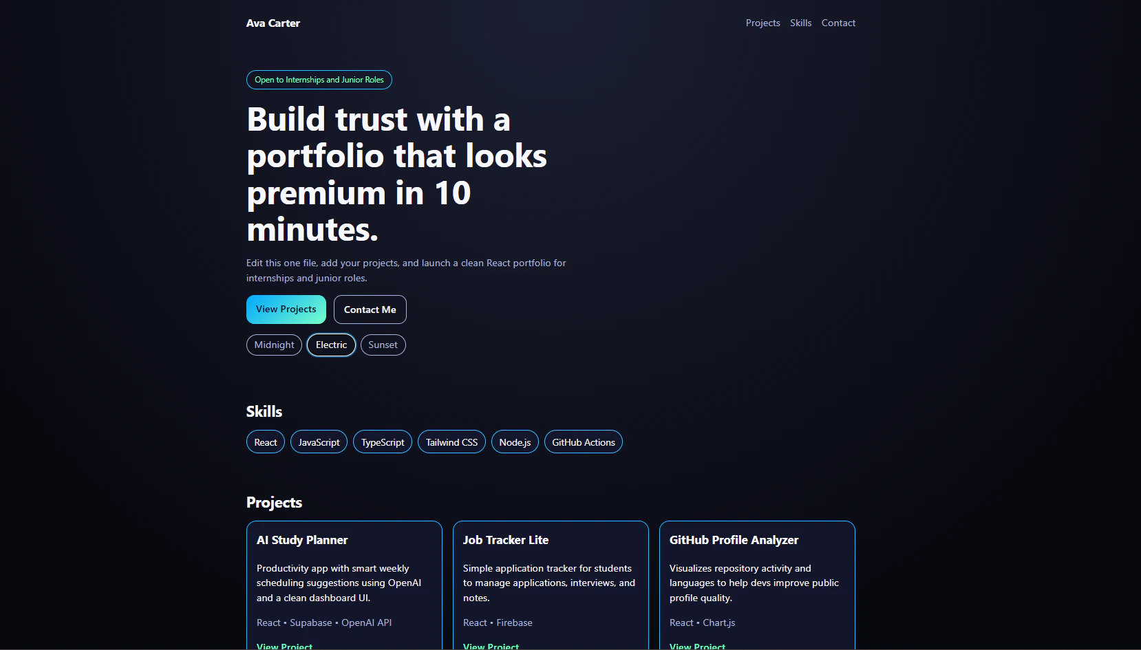 Job-Winning Developer Portfolio Template logo