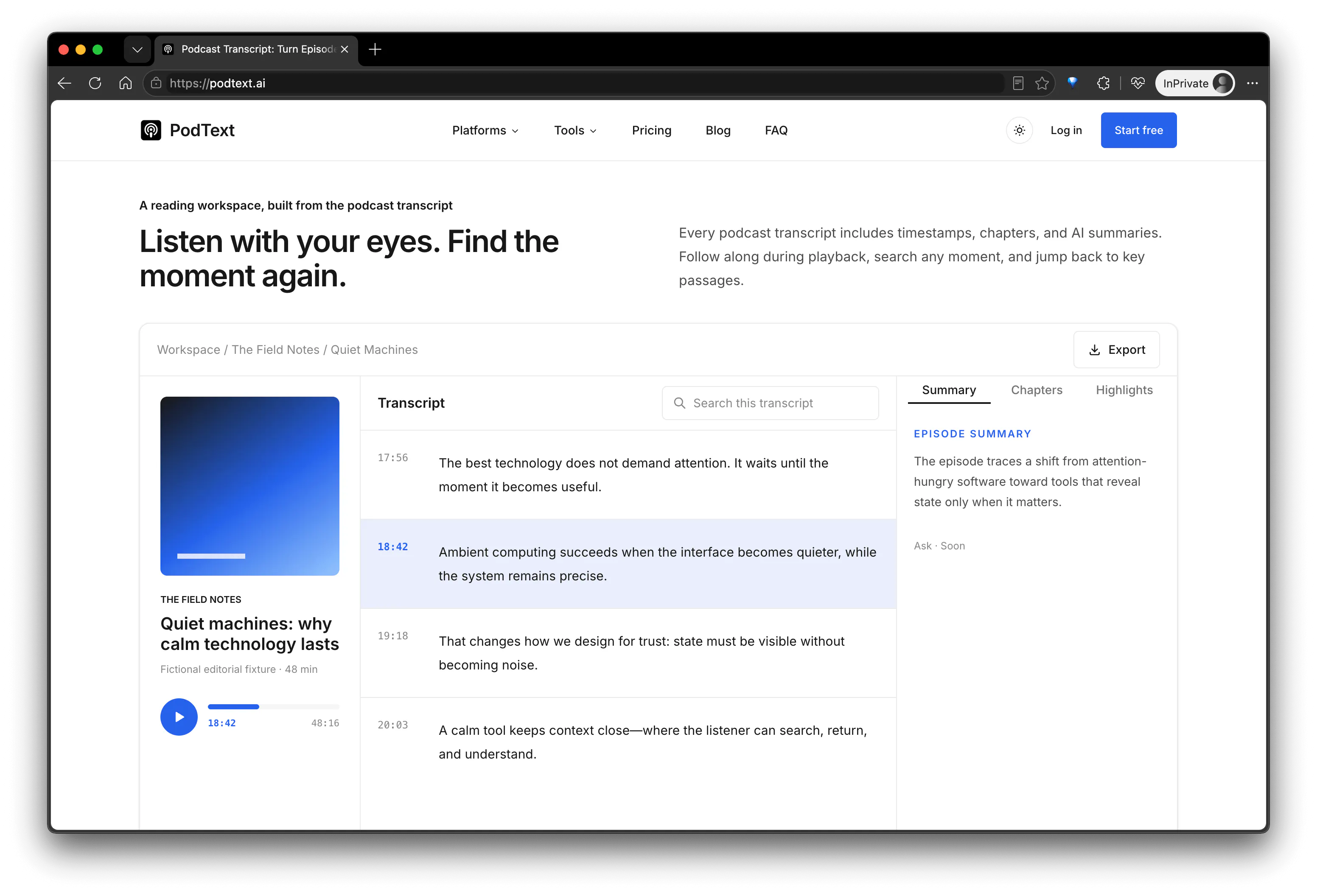PodText gallery image