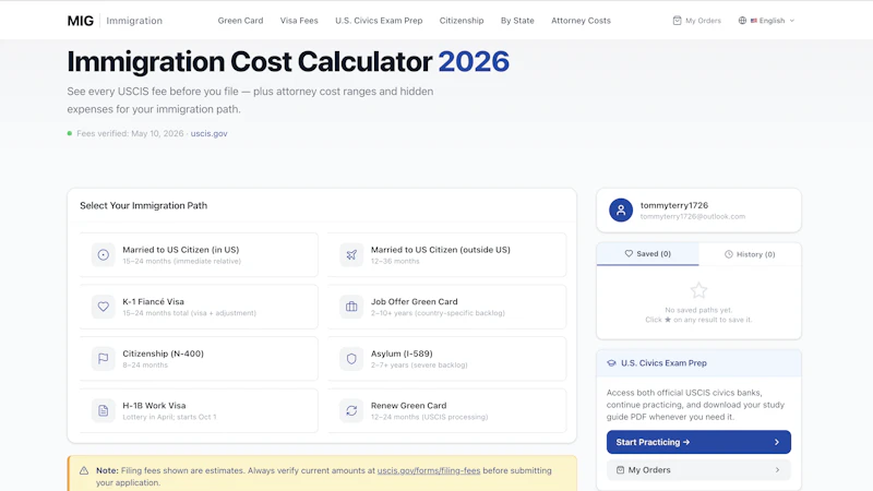 MIG Immigration Calc (PR NAT Visa)  screenshot 1
