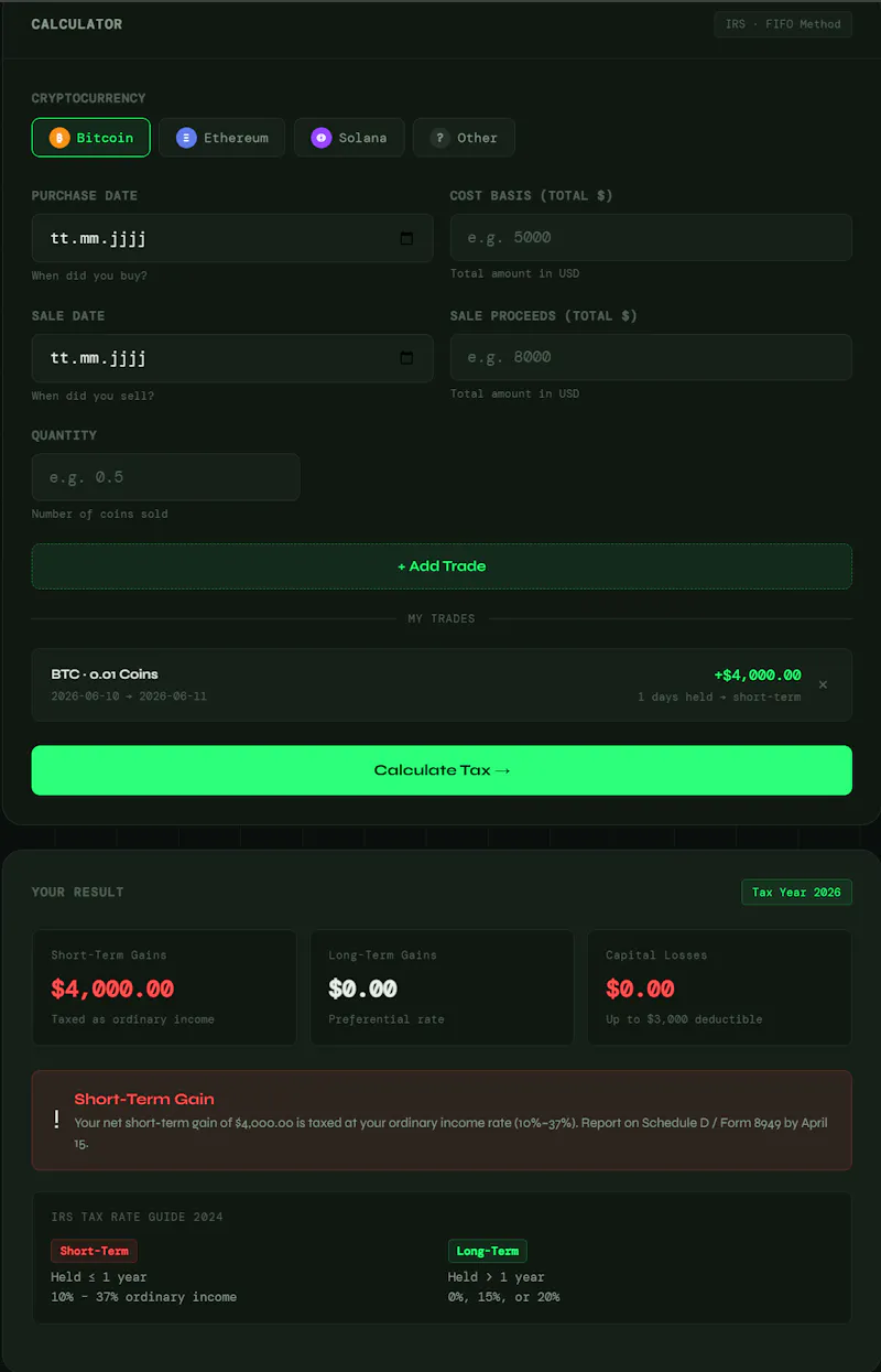 KryptoSteuer screenshot 2