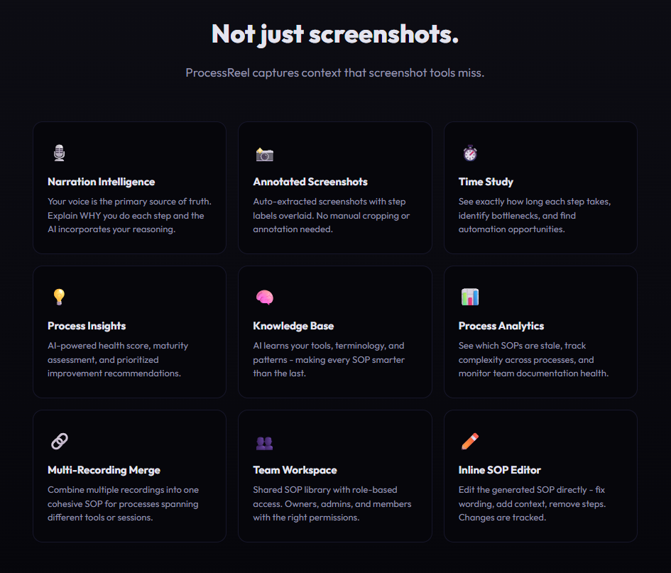 ProcessReel - Screenshot 3 showing product features and functionality