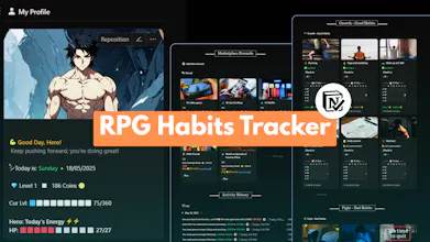 RPG Habits Tracker - Notion Template gallery image