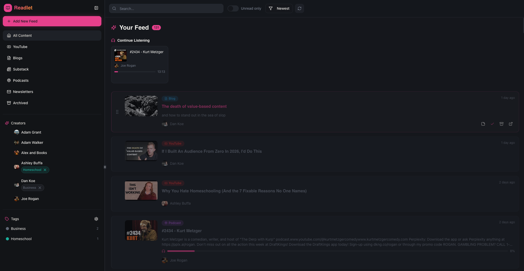 Readlet - Screenshot 3 showing product features and functionality