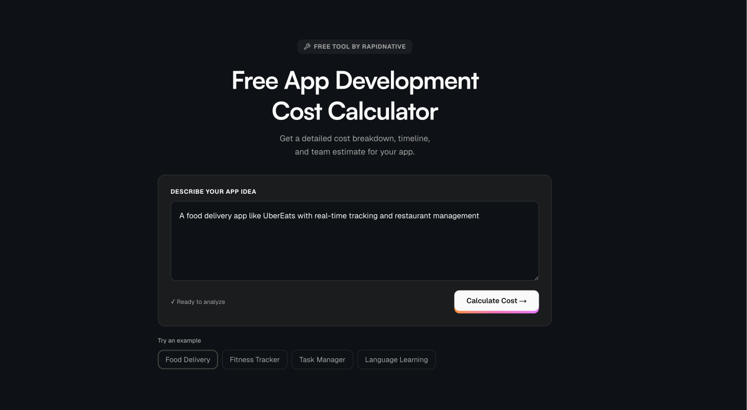RapidNative free tools gallery image