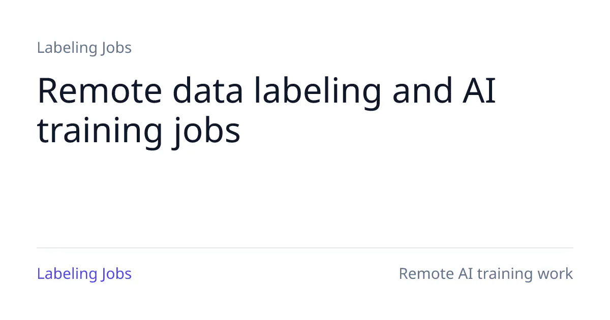 Labeling Jobs gallery image