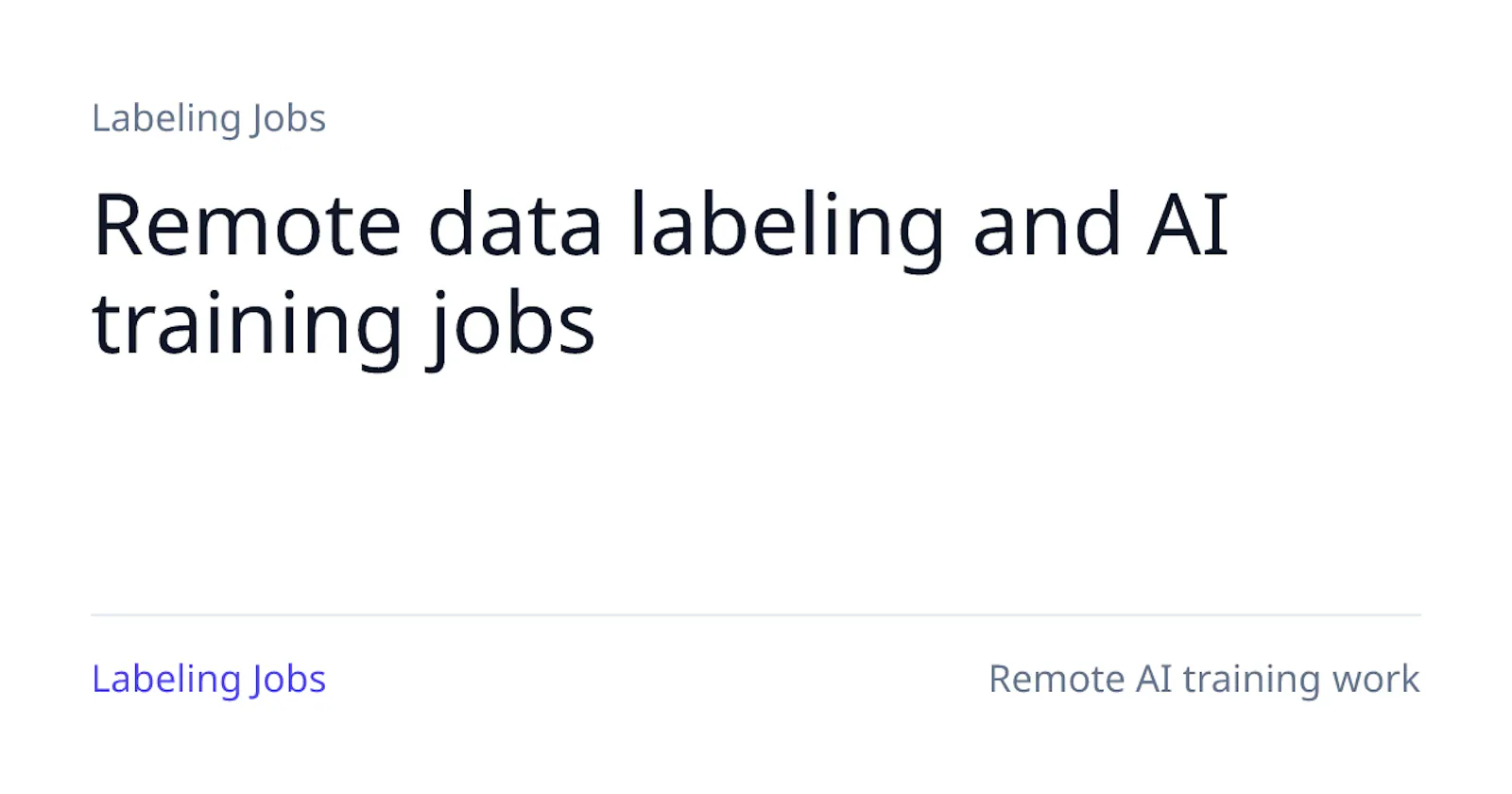 Labeling Jobs screenshot 1