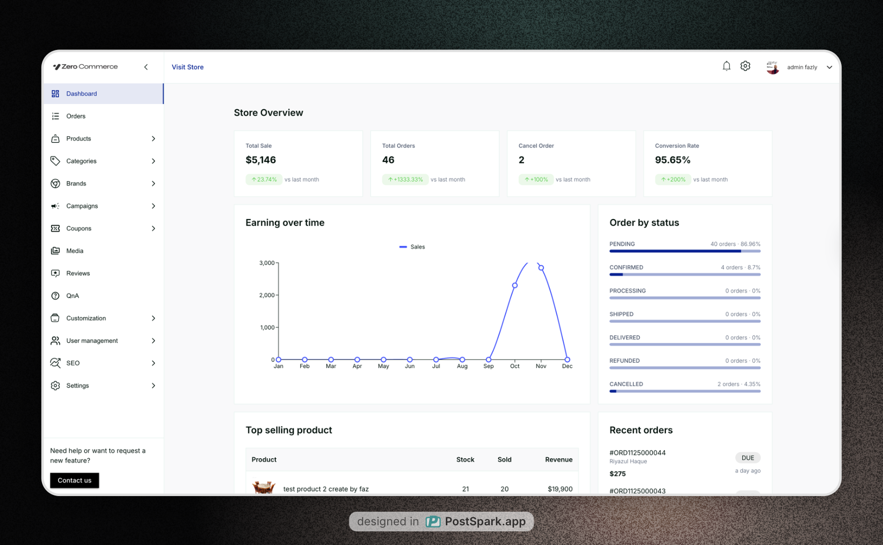 ZeroCommerce - Screenshot 3 showing product features and functionality