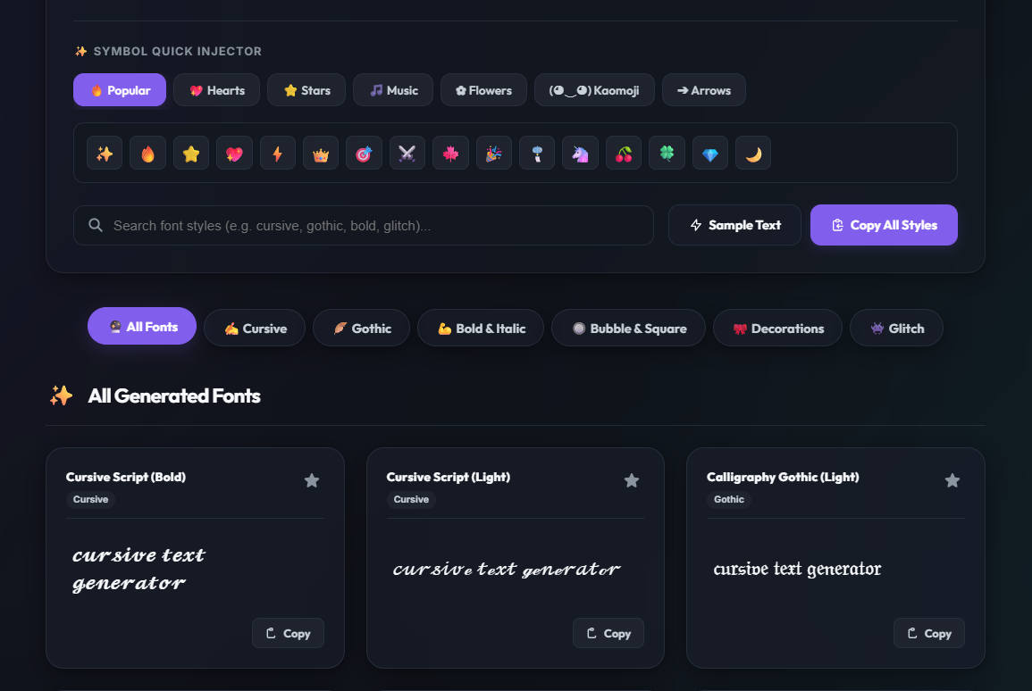 cursive Generatore gallery image