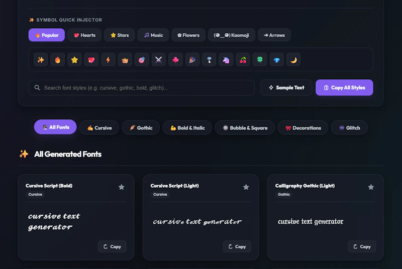 cursive Generatore screenshot 2